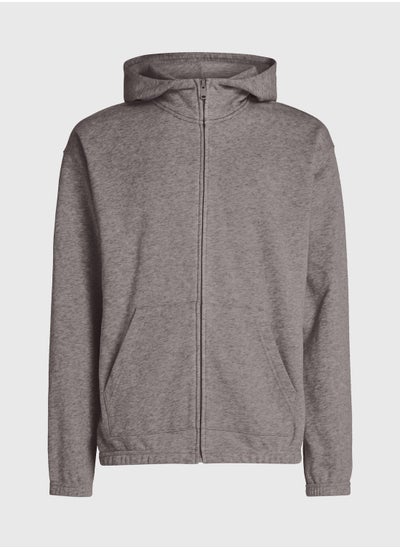 Buy Men's Cotton Terry Hoodie, Grey in UAE