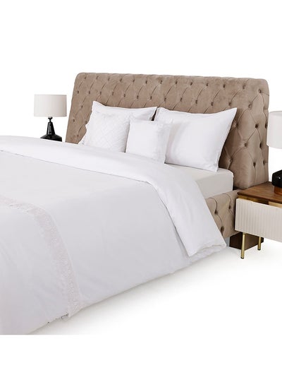 اشتري Pure Elegance 5-Piece Super King Duvet Cover Set, White - 300 TC, 240x260 cm في الامارات