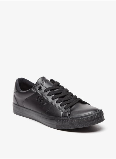 Buy Men's Monotone Low Ankle Sneakers with Lace-Up Closure in UAE