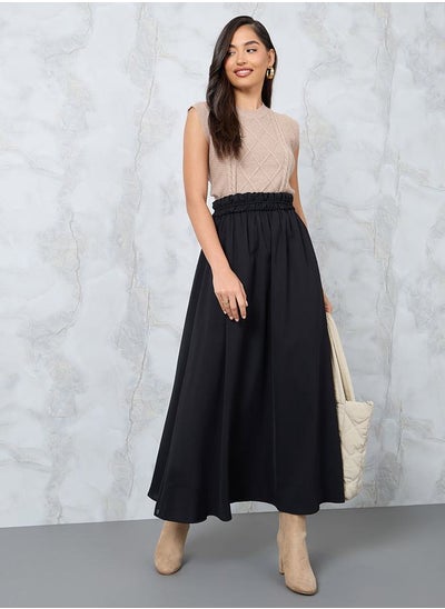 اشتري Broad Elasticated Waistband A-Line Maxi Skirt في السعودية