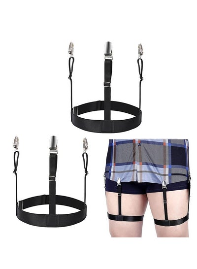 Buy Shirt Stays Shirt Stays Holder Straps for Mens Non-slip Adjustable Elastic Shirt Garter with Locking Clamps in UAE