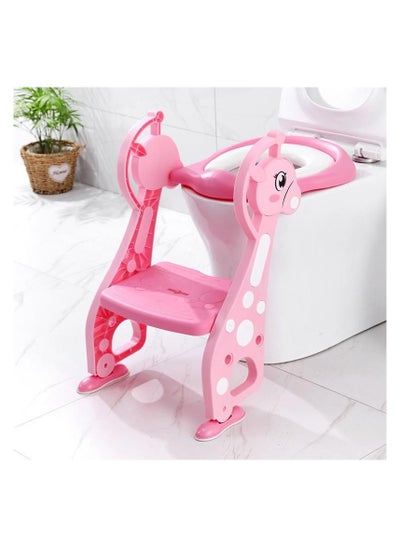 اشتري Seat Potty Training Toilet Seat With Step Stool for Kid في الامارات