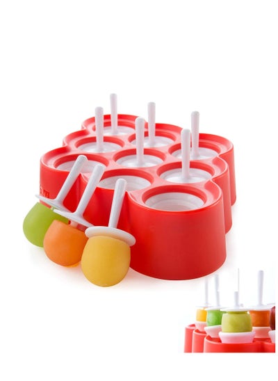 Buy Mini Pop Molds, Reusable Silicone Ice Pop Molds, 9 Miniature Popsicle Molds With Sticks and Drip Guards, Easy-Release BPA-free Silicone in UAE