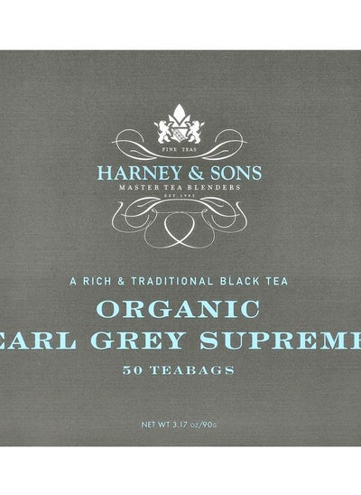 Buy Black Tea Organic Earl Grey Supreme 50 Tea Bags 3.17 oz (90 g) in UAE