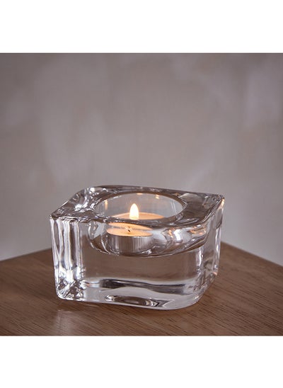 اشتري Ezra Glass Tealight Candle Holder 7.6 x 4.5 x 6 cm في الامارات