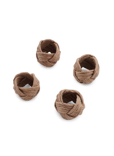 Buy Hayvin 4-peice Napkin Ring Set - Natural in UAE