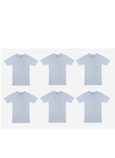 Buy John Gladstone Mens Inner T-Shirt RN White pack of 6 in UAE