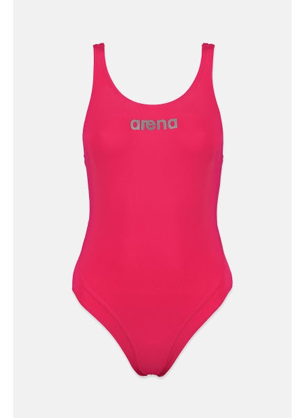 اشتري Women Brand Logo One Piece Swimwear, Barbie Pink في السعودية