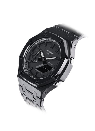 Buy Casio G-shock Men's GA 2100 Watch - Analog & Digital Black Steel Strap Watch in UAE