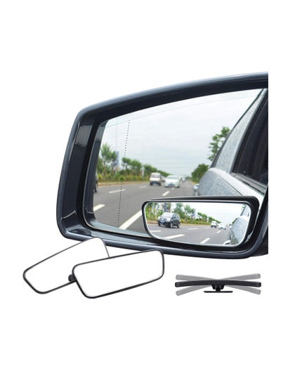 اشتري Rectangle Blind Spot Mirror, 360 Degree HD Glass and ABS Housing Convex Wide Angle Rearview Mirror for Universal Car Fit (Pack of 2) في الامارات