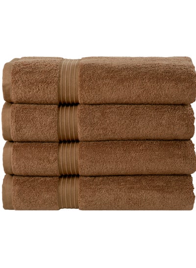 Buy 4-Piece 100% Combed Cotton 550 GSM Quick Dry Highly Absorbent Thick Soft Hotel Quality For Bath And Spa Bathroom Towel Set 70x140cm in Saudi Arabia