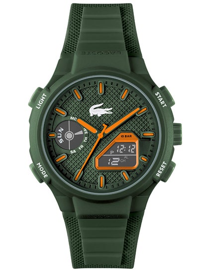 Buy LC33 Analog and Digital Display Silicon Strap Wrist Watch - 45 mm - Khaki Green in Saudi Arabia