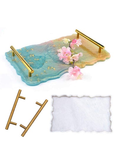 Buy Irregular Coaster Resin Epoxy Casting DIY Practical Decorative Silicone Casting Mold for Making Coasters Plate Tray in Saudi Arabia