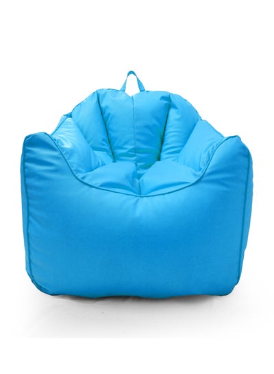 Buy Faux Leather Single Sofa Couch Bean Bag Teal Blue in UAE