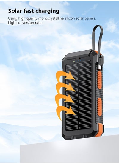 Buy Outdoor Mobile Power 20000mah Solar Charging Power Compact Portable Camping Light Charging Power Mobile Power in Saudi Arabia