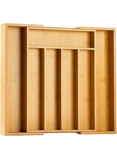 اشتري Organizer Kitchen Drawer Organizer Expandable Bamboo Utensil Holder Cutlery Tray For Kitchen Utensil And Flatware Bedroom Office في السعودية