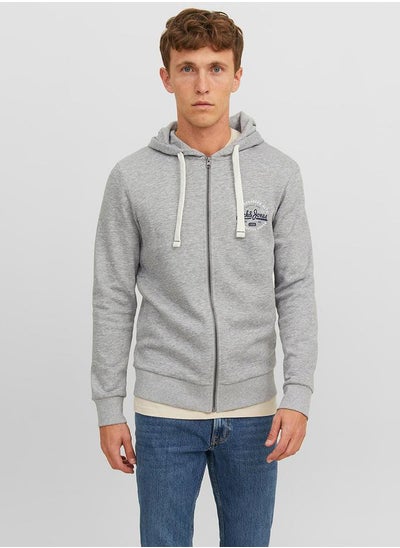 Buy Logo Print Full Zip Hoodie in Saudi Arabia