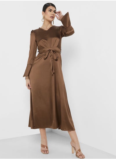 Buy Puff Sleeve A-Line Dress in Saudi Arabia