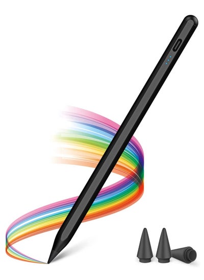 اشتري Upgraded Stylus Pen, iPad Pencil, Ultra High Precision & Sensitivity, Palm Rejection, Prevents False ON/OFF Touch, Power Display, Tilt Sensitivity, Magnetic Adsorption For iPad 2018 and Later في الامارات