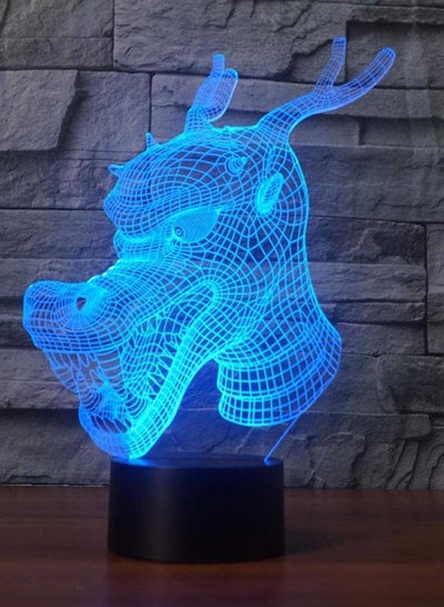 اشتري 3D Illusion Lamp Chinese Dragon a Multicolor Night Light USB 7/16 Colors LED Decor Kids Gift في الامارات