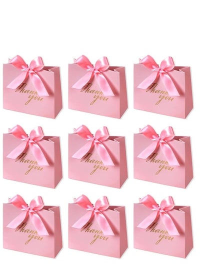 Buy Thank You Gift Bags, 20 Pack Small Thank You Gift Bag Party Favor Bags Treat Boxes with Rose Red Bow Ribbon, Pink Pattern Paper Gift Bags Bulk for Wedding Baby Shower Business Party Supplies in Saudi Arabia