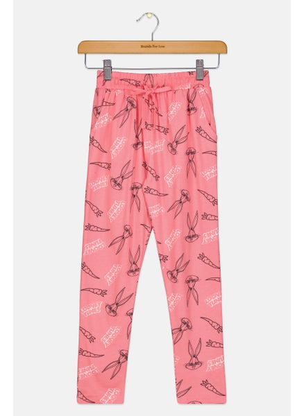 Buy Kids Girl Allover Print Pant, Pink Combo in UAE