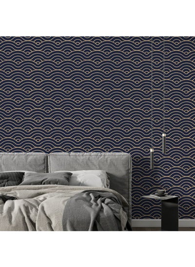 اشتري Japanese Geometric Pattern Luxury Fabric Wallpaper Covers An Area ​​Up To 4.2Mx3M With Adhesive And Smoothing Tool في مصر