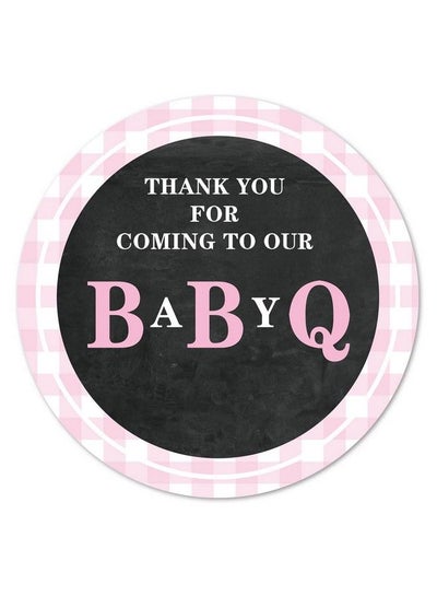 Buy Bbq Pink Baby Q Thank You Stickers 2 Inch Girl Baby Shower Party Favor Stickers Labels 40Pack in UAE