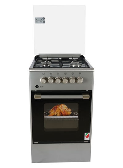 Buy AFRA Japan Free Standing Cooking Range 50x50 4 Burners Stainless Steel Compact Adjustable Legs Tray and Grid Included GMark ESMA RoHS CB in UAE