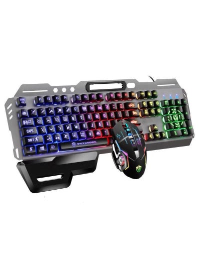 Buy Computer Luminous Gaming Keyboard and Mouse Set Mechanical Feel Suspension Keycap Metal Wired USB Keyboard and Mouse Explosions(7)GK70 word eat chicken + X7 macro definition mouse (7)GK70 word eat chicken + X7 macro definition mouse in Saudi Arabia