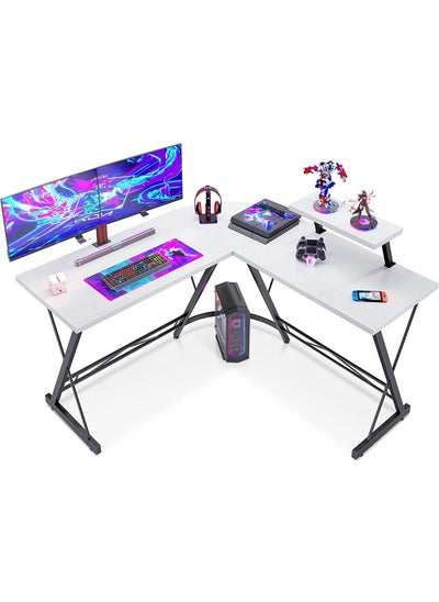 Buy L-Shaped Desk Computer Corner Table Home Gaming Desk Office Writing Workstation with Large Monitor Stand Space-Saving Easy to Assemble in Saudi Arabia