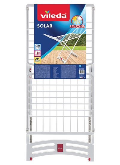 اشتري Vileda Solar Resin X-Leg Indoor and Outdoor Cloth Dryer 20m, Weatherproof , Lightweight, Stabile - White (182 x 110 cm) في الامارات