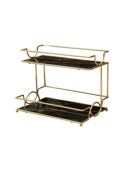 Buy Bathroom Double Layer Storage Rack Cosmetic Toiletries Storage Rack in UAE