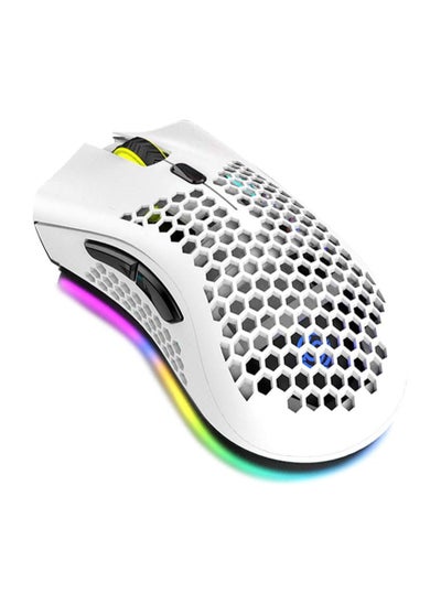 Buy Wireless Gaming Mouse With Adjustable DPI Ergonomic Design For Desktop Laptop White/Silver in UAE