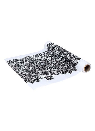 اشتري Harmony Floral Table Runner, Black & White - 1200x40 cm في الامارات