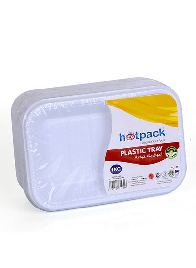 Buy Hotpack Plastic Rectangular Tray-No.2 1Kg in Saudi Arabia