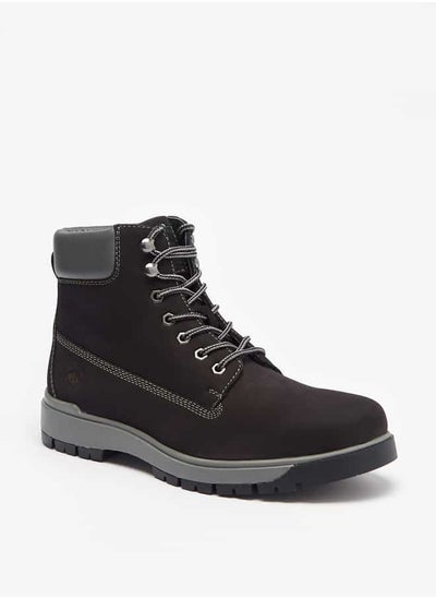 Buy Men's Solid Chukka Boots with Lace-Up Closure in UAE