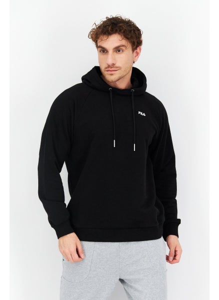 Buy Men Sportswear Fit Brand Logo Hoodie, Black/White in Saudi Arabia