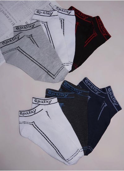 Buy Men's anti allergy and sweating socks, set of 12 pairs, high quality, multi colored. in Saudi Arabia