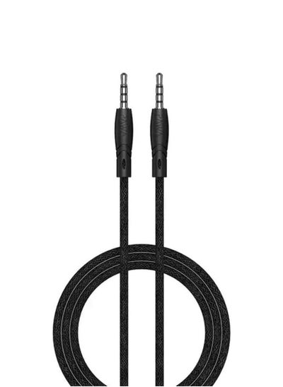 Buy Nylon Braided 3.5mm Audio Cable 1.2m/4ft- Black in Saudi Arabia