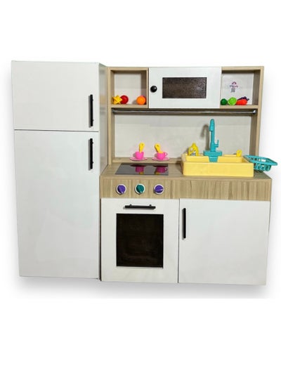 Buy Wooden  Kitchen with Fridge Play Set with Real water sink for Kids , Toy Kitchen Gift for Boys Girls, in Egypt