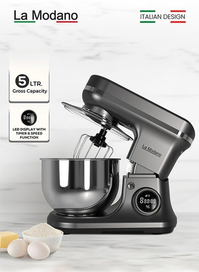1000W Stand Mixer with 5L Stainless Steel Bowl – 8-Speed Digital ...