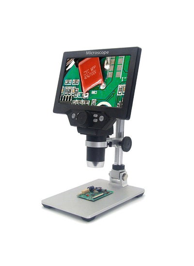 Buy G1200 Digital Microscope 7 Inch Large Color Screen Large Base LCD Display 12MP 1-1200X Continuous Amplification Magnifier With Aluminum Alloy Stand in UAE