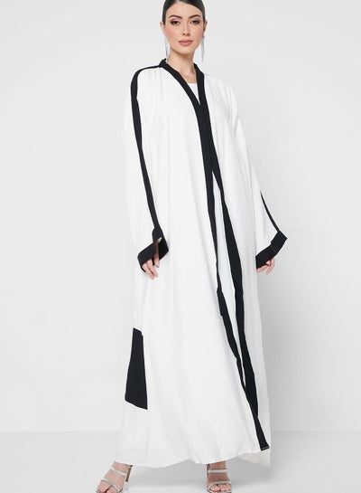 Buy Contrast Detail Abaya in UAE