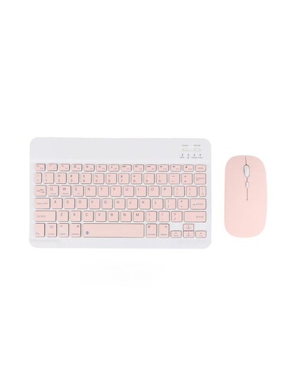 Buy Universal Wireless Bluetooth Keyboard And Mouse Set PINK 27x13x3cm in UAE