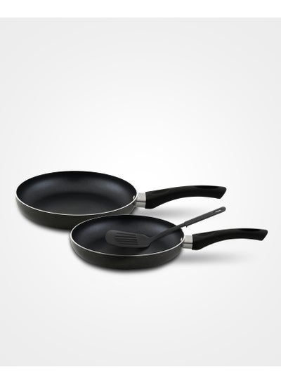 Buy Nonstick Frypan Combo set(26cm & 20cm) With Nylon Spatula, Quick Heating, 10X Tougher Coating, Corrosion Resistant, Safe Non-Stick in UAE