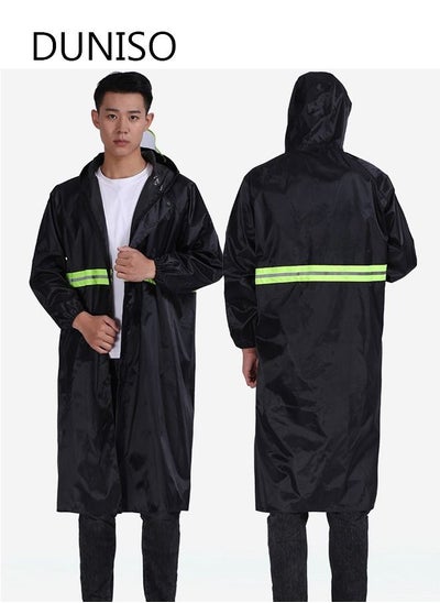 Buy Mens Long Raincoat Waterproof Rain Jacket Hooded Rain Poncho Lightweight Emergency Jacket for Outdoor Activities in UAE