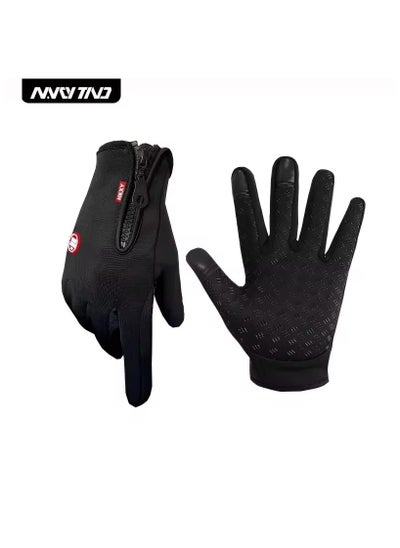 Buy Ski Gloves Grab Velvet Touch Screen Gloves Autumn and Winter Warm Plus Velvet Cold Proof Waterproof Outdoor Riding Model（M） in UAE