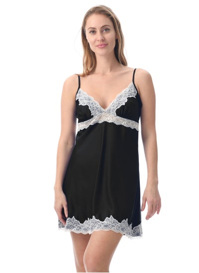 Buy Comfortable and Elegant Chemise Sleepwear Black in UAE