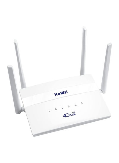 Buy KuWFi 4G Router with SIM Slot Unlocked, 750Mbps Wireless Dual Band Modem 4G LTE Router,4 High-Gain External WiFi Antennas, Plug and Play,Supports up to 32 Device (White) in UAE